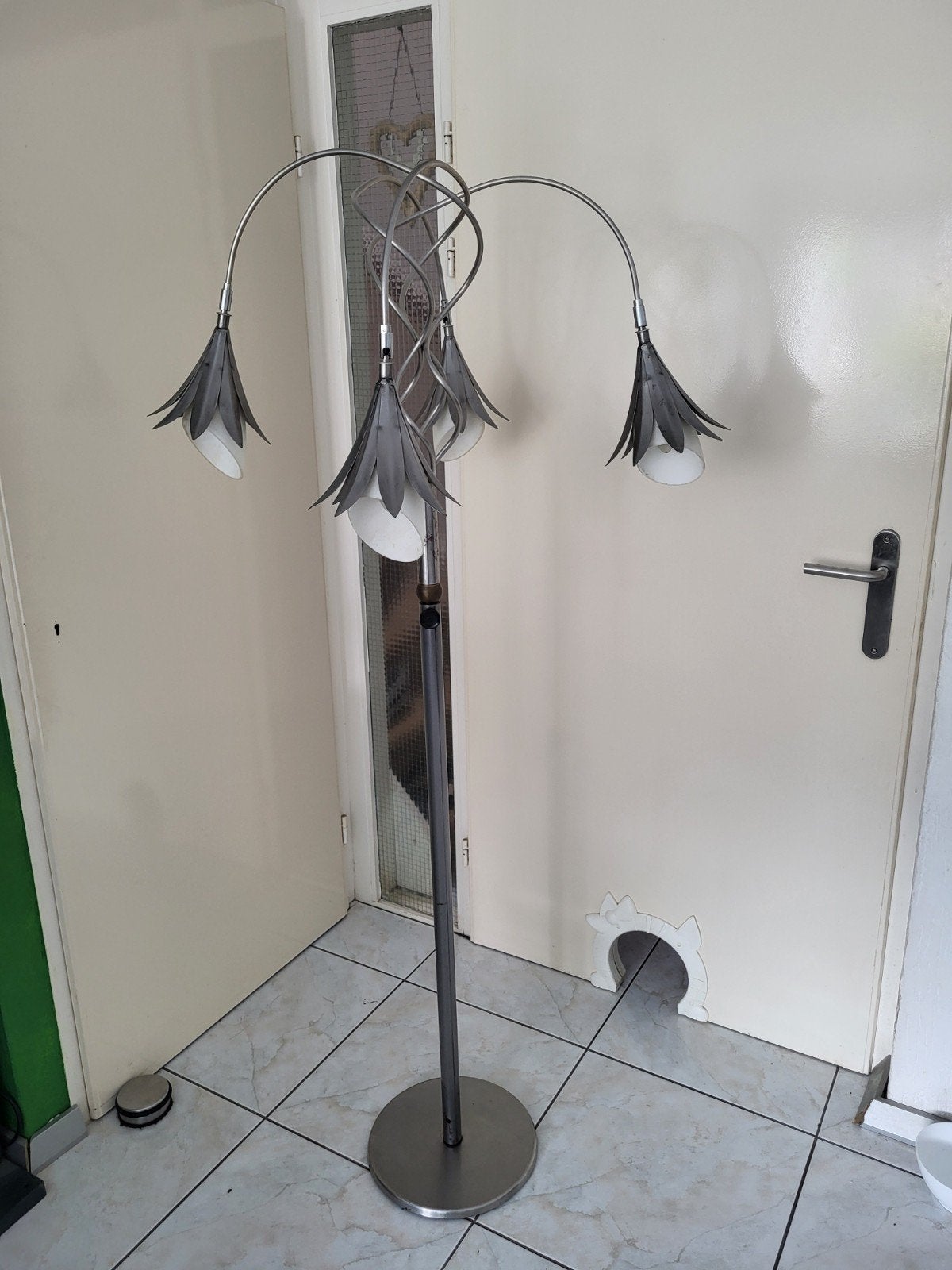 Staande lamp met 4 (bloem)kelken, Ophalen, 150 tot 200 cm