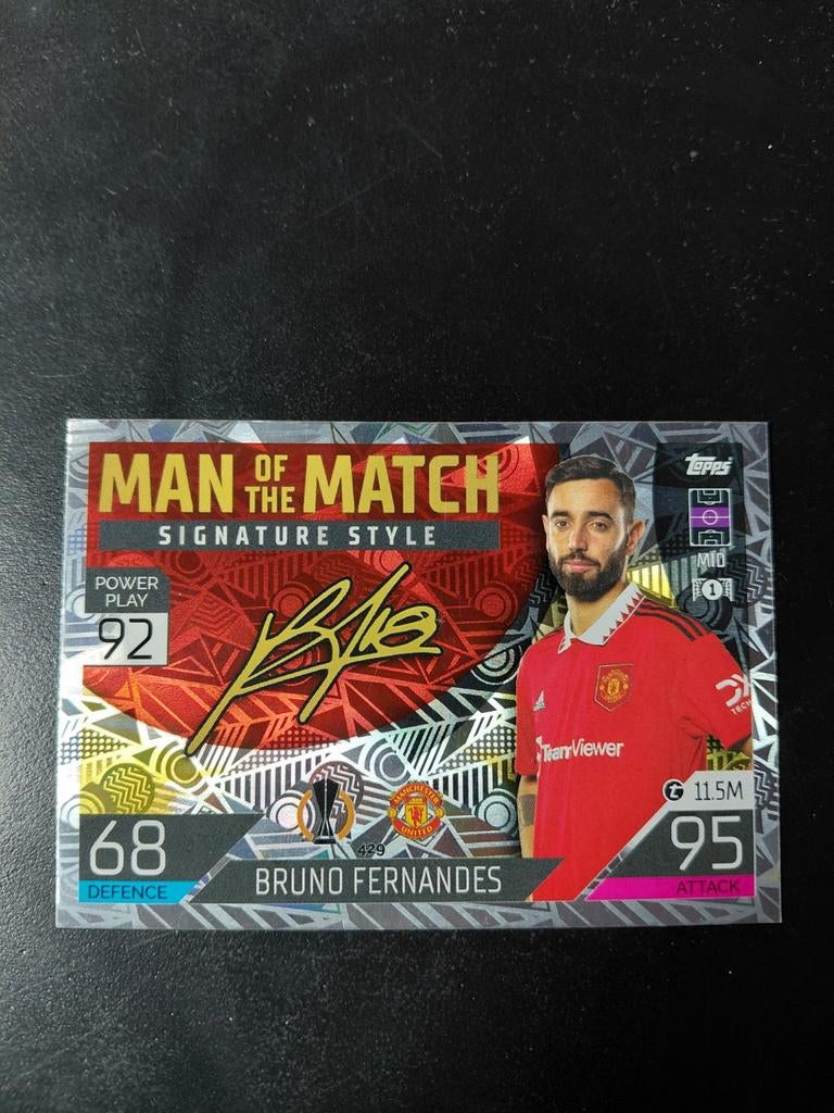 Bruno fernandes (man united) signature style topps, Ophalen of Verzenden, Nieuw, Buitenlandse clubs, Spelerskaart