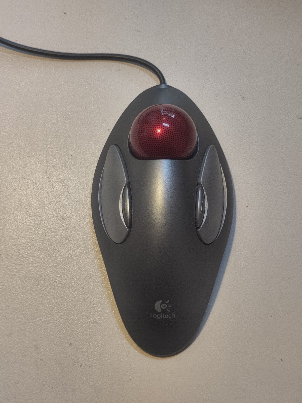 Logitech Trackman Marble Muis Bedraad, Computers en Software, Muizen, Gebruikt, Muis, Linkshandig, Rechtshandig, Bedraad, Ergonomisch