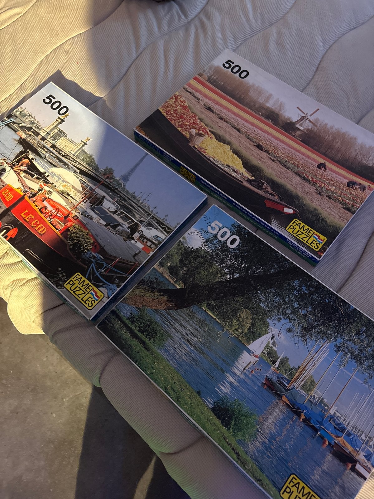 3 Fame Puzzels van 500 stukjes - Nieuwstaat, Hobby en Vrije tijd, Denksport en Puzzels, Ophalen of Verzenden, 500 t/m 1500 stukjes
