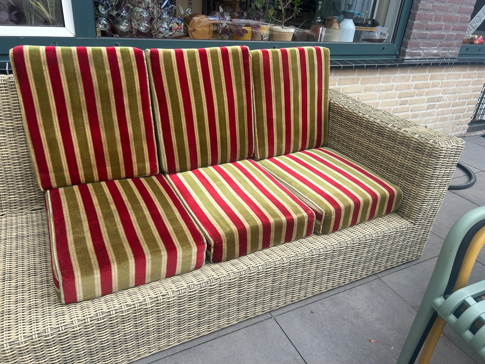 Vintage loungebank kussens (excl bank), Ophalen, Gebruikt, Meerkleurig, Vierkant