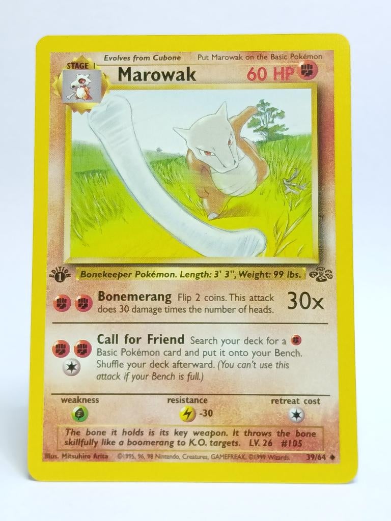 Pokémon - Jungle - 1st Edition - Marowak - 39/64 - Non Holo, Verzenden, Zo goed als nieuw, Losse kaart, Foil