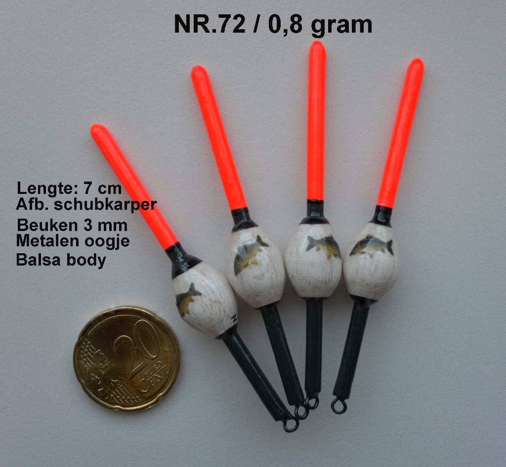KARPERDOBBER HANDBUILT NR. 72 / 0,8 gr, Ophalen of Verzenden, Nieuw, Dobber of Lood