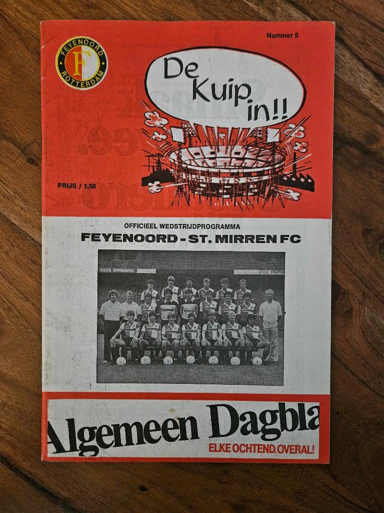 ⚽ Programma Uefa-Cup Feyenoord - St Mirren 1983-1984⚽, Ophalen of Verzenden, Zo goed als nieuw, Feyenoord, Boek of Tijdschrift
