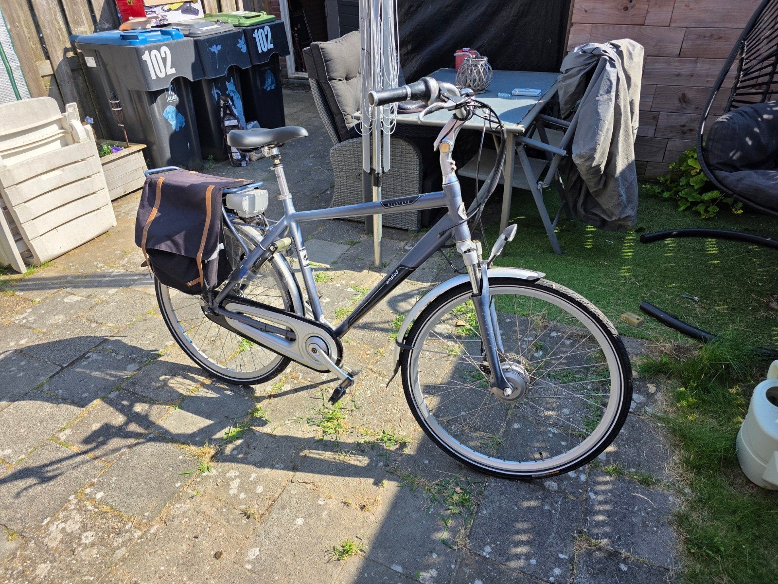Amslod Highland electrische fiets, Gebruikt, 50 km per accu of meer, 55 tot 59 cm, Ophalen