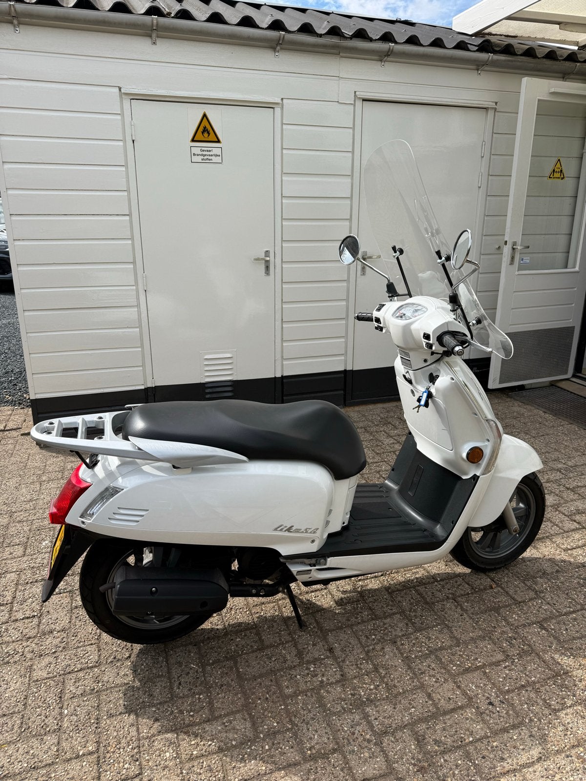Kymco Like Bromscooter WIT  (geel kenteken) - Bouwjaar 2009, Ophalen, Gebruikt, Maximaal 45 km/u, 49 cc