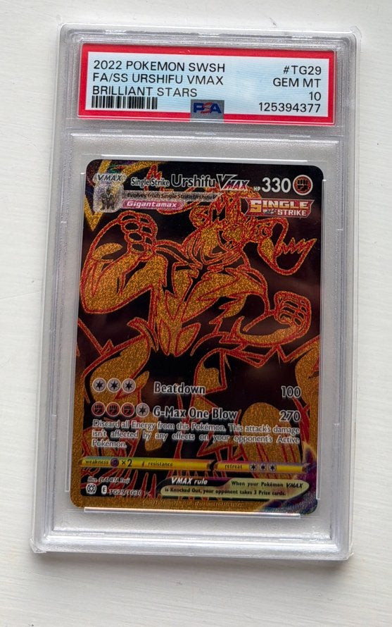 Urshifu VMAX Full Art Secret Rare PSA 10 Pokémon Kaart, Ophalen of Verzenden, Nieuw, Losse kaart, Foil
