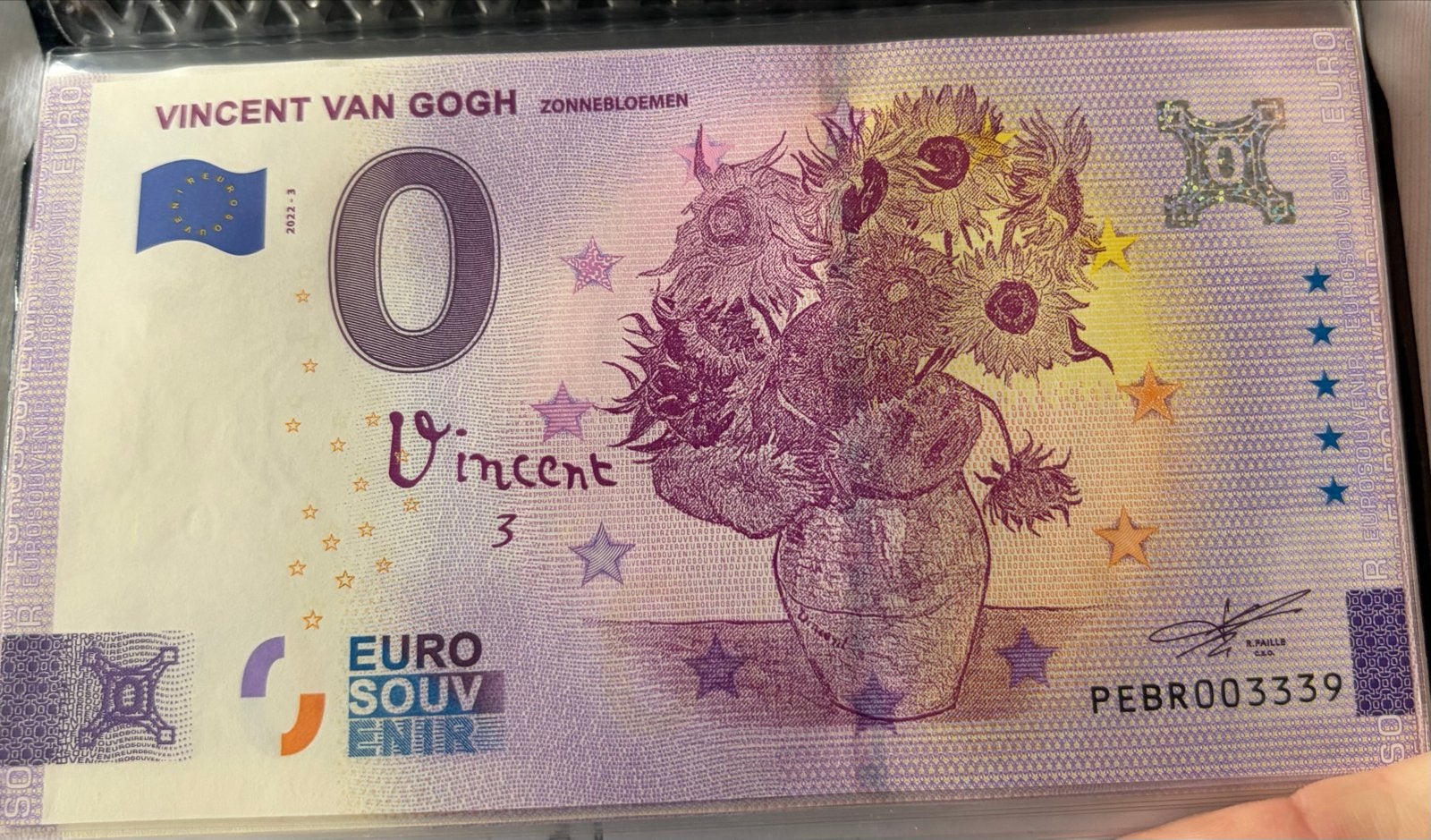 0 Euro biljet Vincent van Gogh Zonnebloemen, Verzenden, Euro's, Los biljet