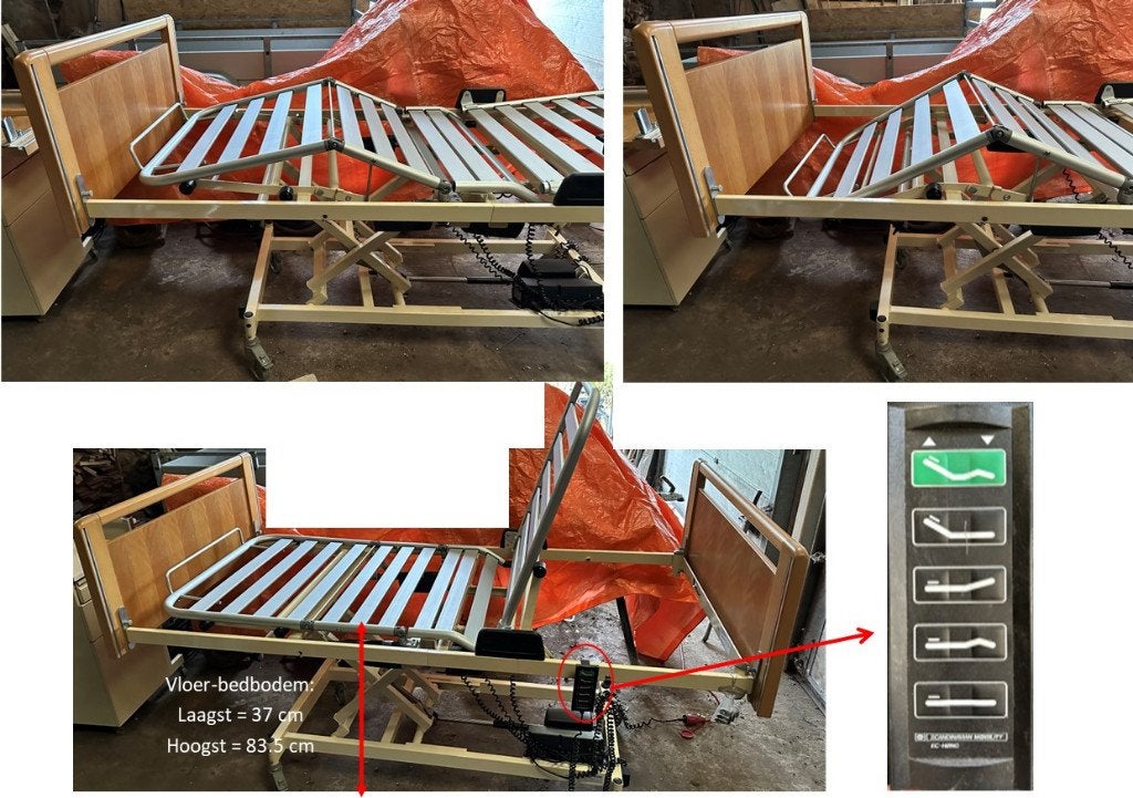 Elektrisch verstelbaar hooglaag bed, verpleegbed + gratis ka, Diversen, Ophalen, Gebruikt