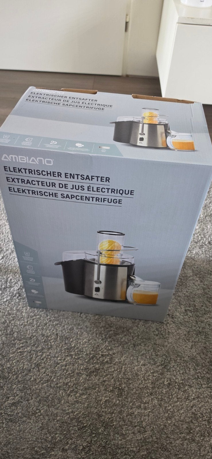 Ambiano Elektrische Sapcentrifuge - Nieuw in doos, Ophalen of Verzenden, Nieuw, Elektrisch, Sapcentrifuge