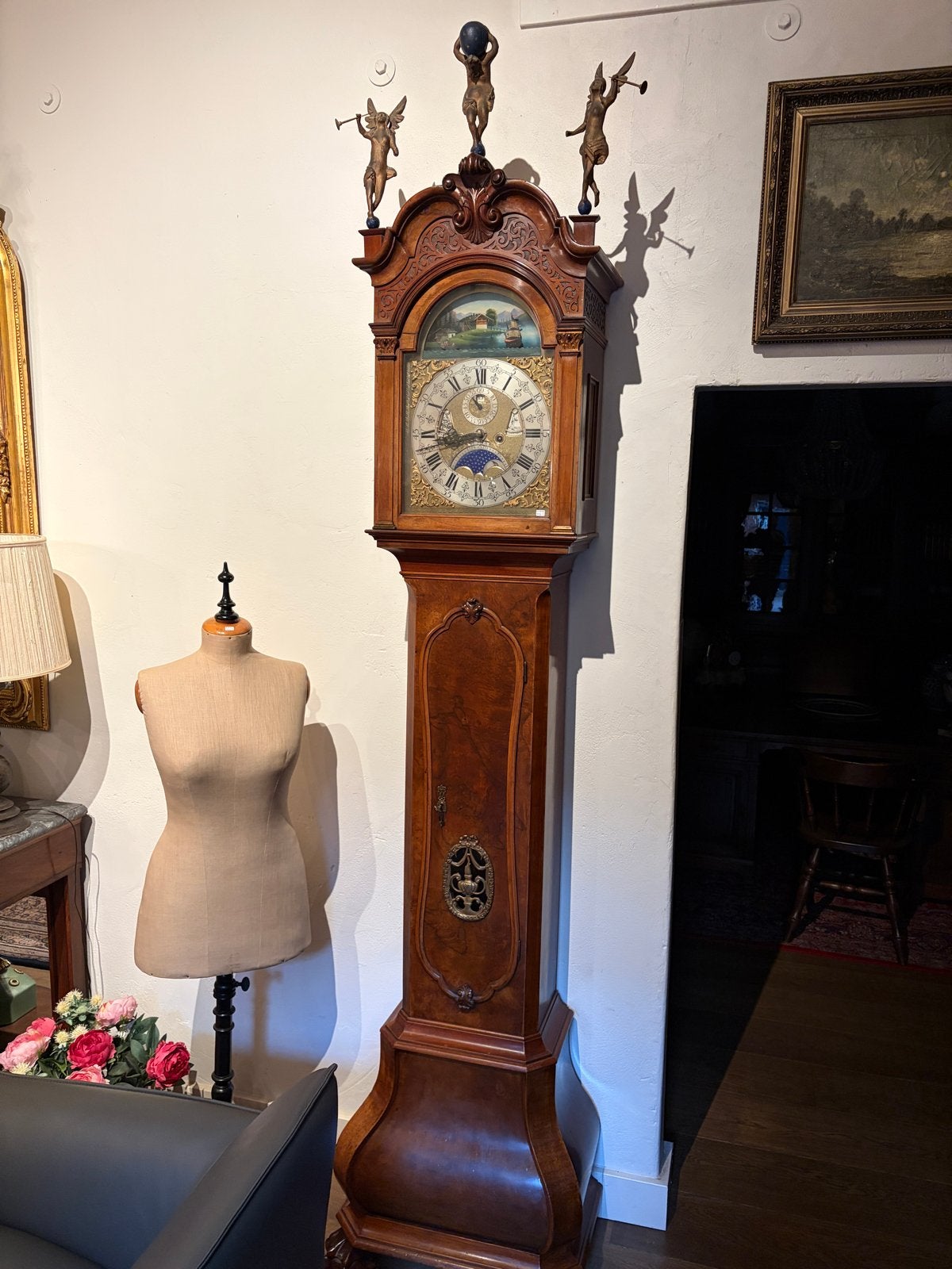 Amsterdams Staand Horloge met Scheepjesmechaniek, Antiek en Kunst, Ophalen