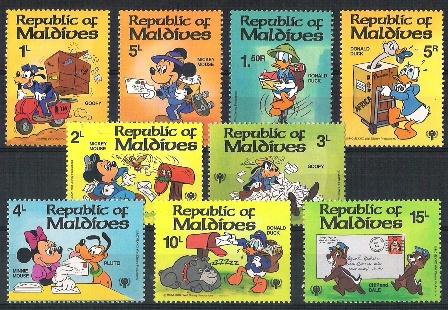 Walt Disney Maldives Mi nr 848/856 postfris, Postzegels en Munten, Verzenden, Postfris, Overige thema's