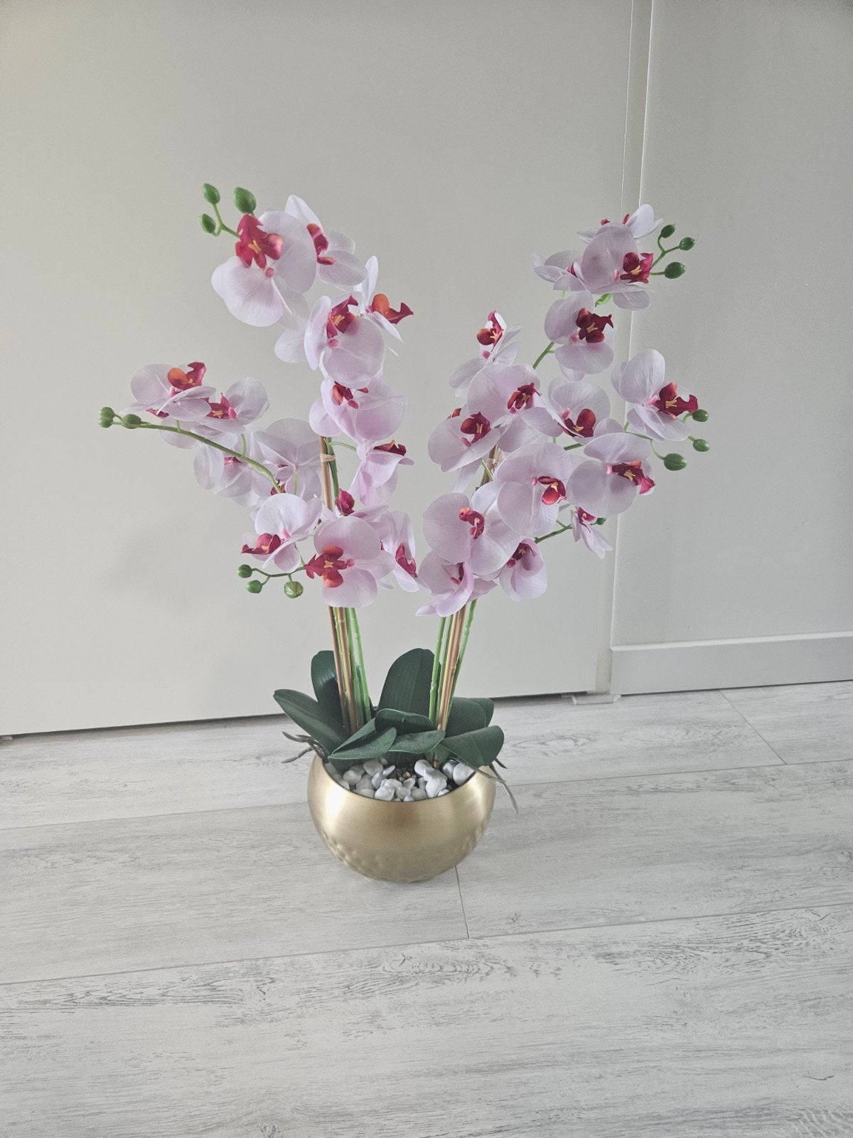Kunst Orchidee in Gouden Pot, Ophalen, Zo goed als nieuw