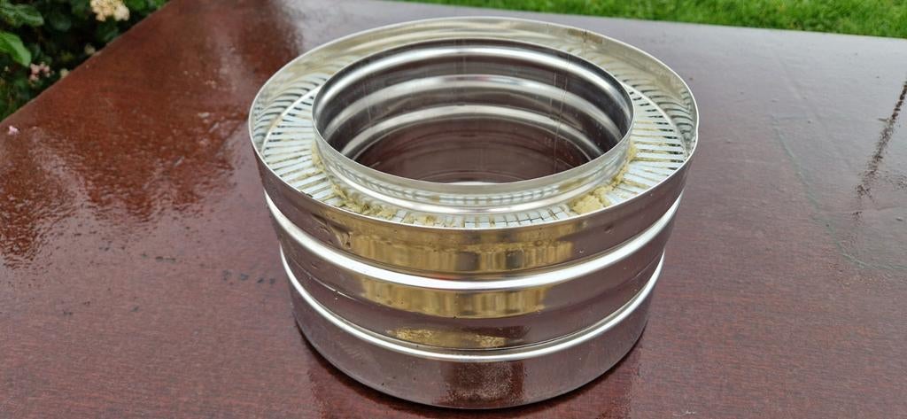 Nieuw Poujoulat verloopstuk kachelpijp 125mm incl. klemring, Ophalen of Verzenden