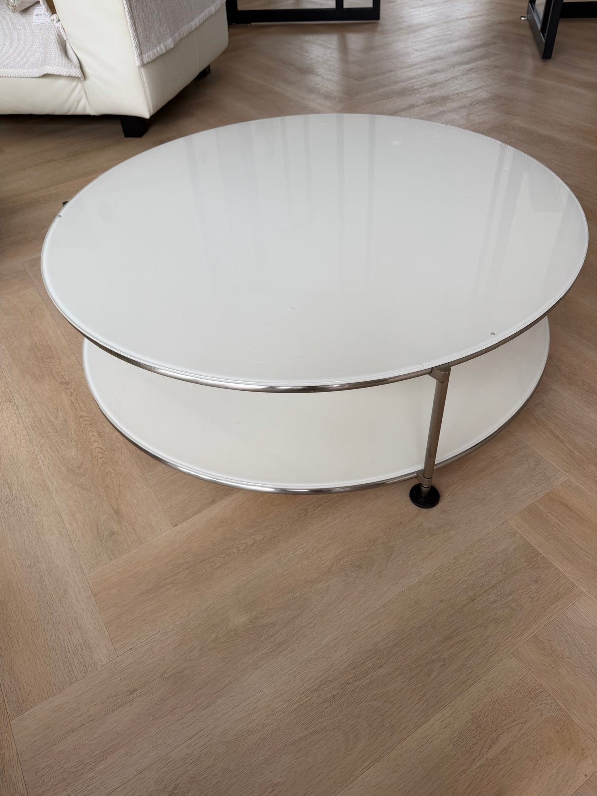 IKEA Strind salontafel - opknapper/onderdelen, Ophalen of Verzenden, Gebruikt, Rond, Glas