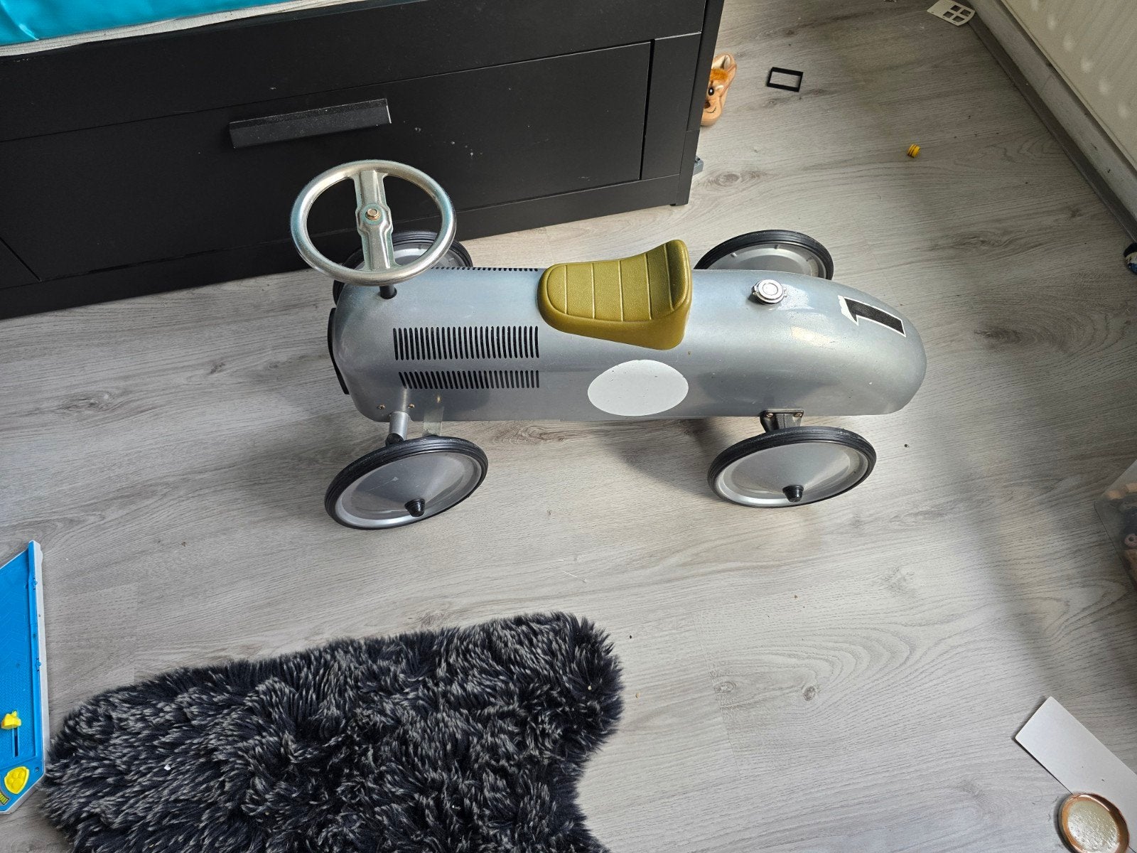 Vintage loopauto voor kinderen - Zilverkleurig, Ophalen, Gebruikt, Loopvoertuig