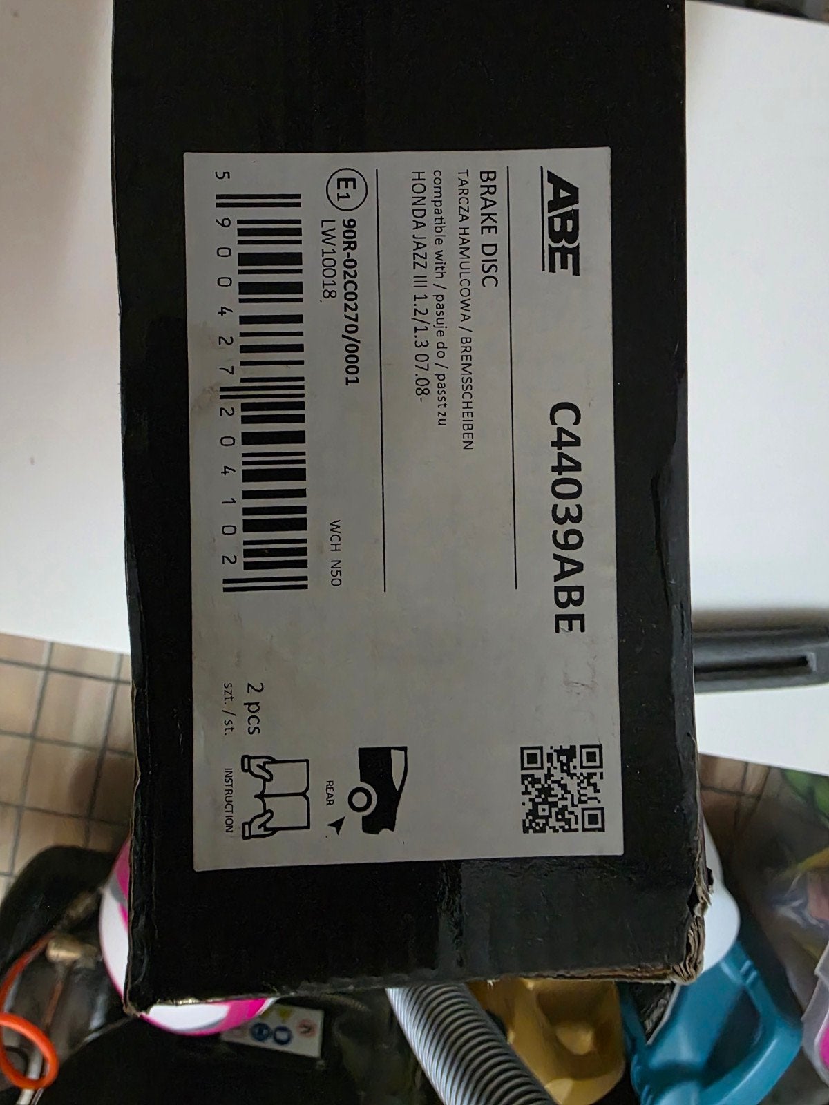 ABE achter Remschijven C44039ABE voor Honda Jazz (Nieuw), Ophalen, Nieuw, Honda