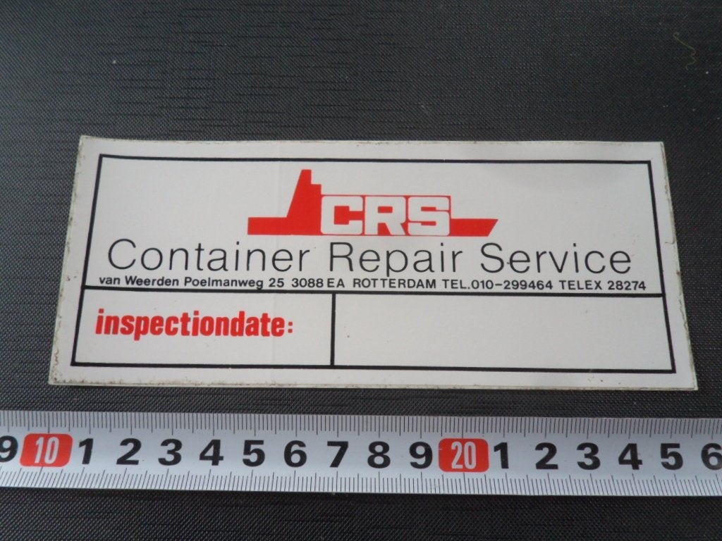 sticker Rotterdam CRS Container Repair Service, Ophalen, Zo goed als nieuw