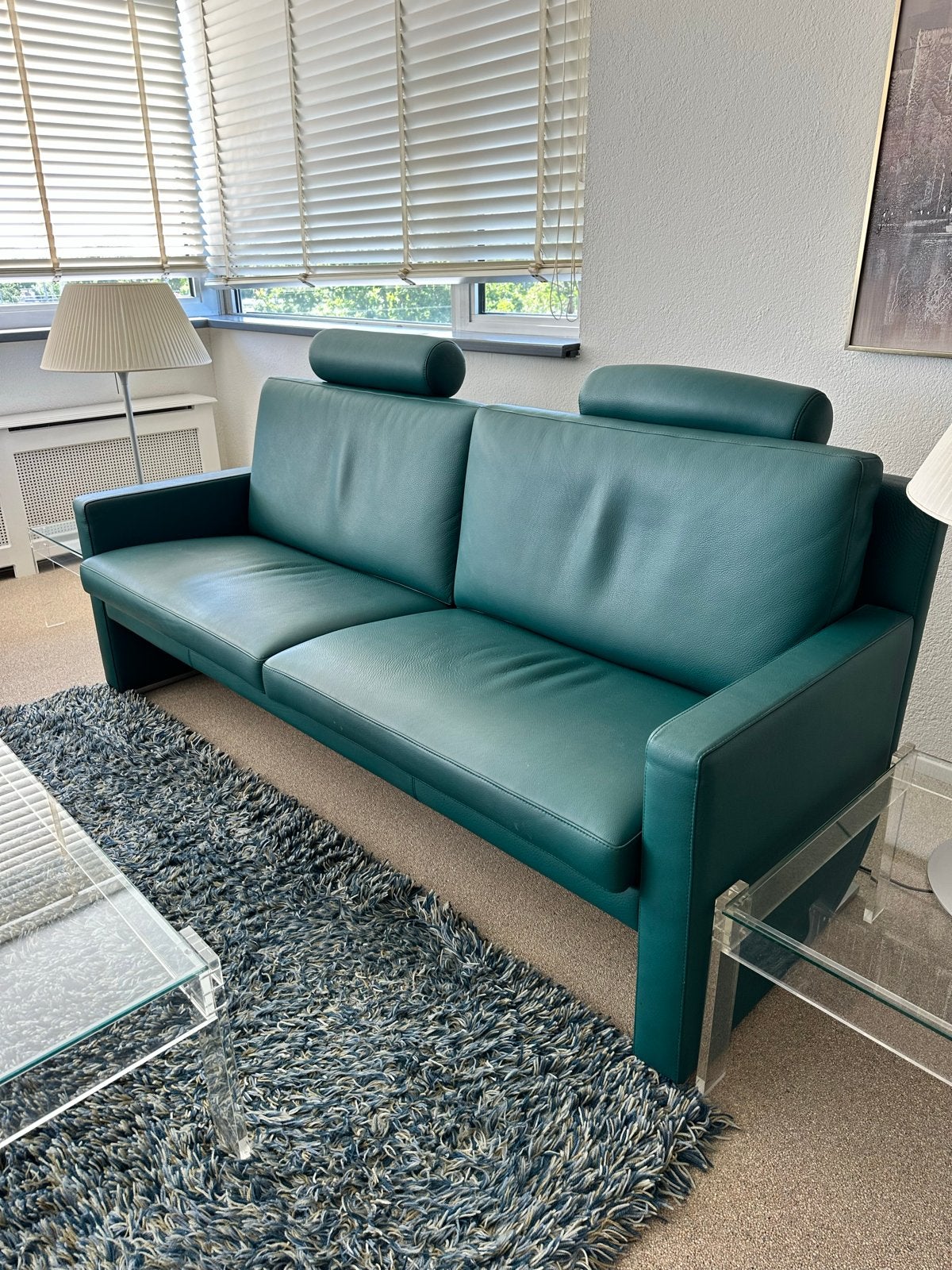 Leolux Design Bank Groen, Ophalen, Gebruikt, Driepersoons, 200 tot 250 cm