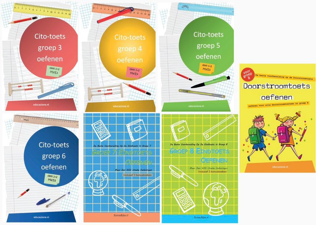 Schooltoetsen oefenen (begrijpend lezen, rekenen en spelling, Ophalen of Verzenden, Zo goed als nieuw, Overige niveaus, Nederlands