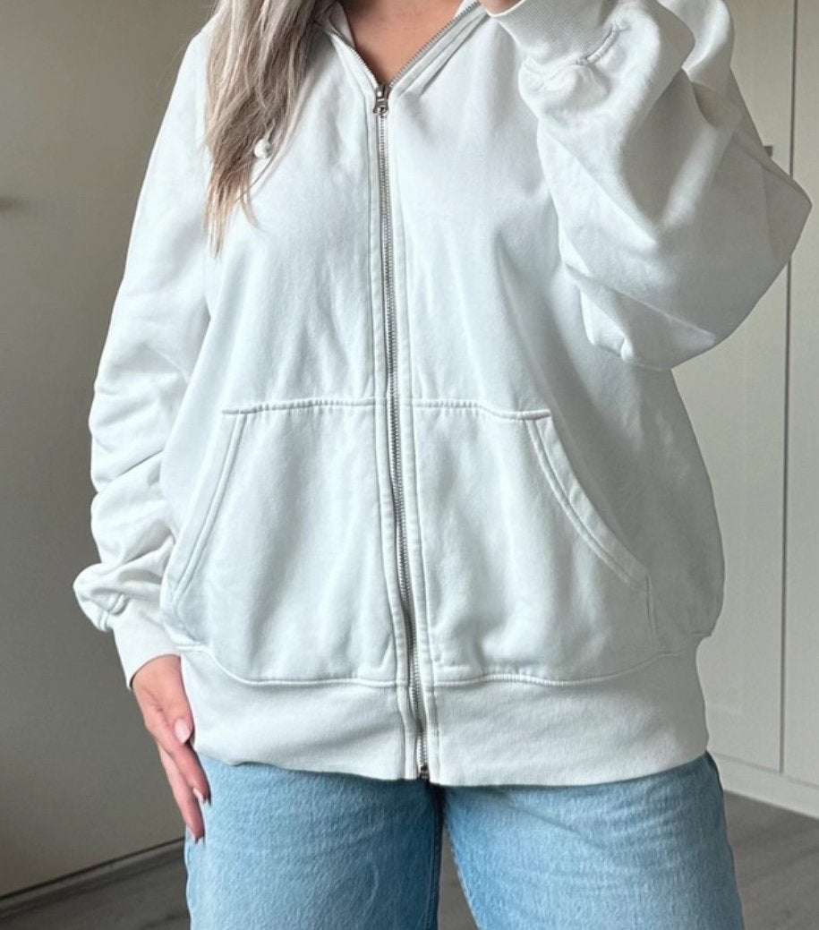 H&M oversized witte vest met ritssluiting en zakken, Ophalen of Verzenden, Zo goed als nieuw, Maat 36 (S), Wit