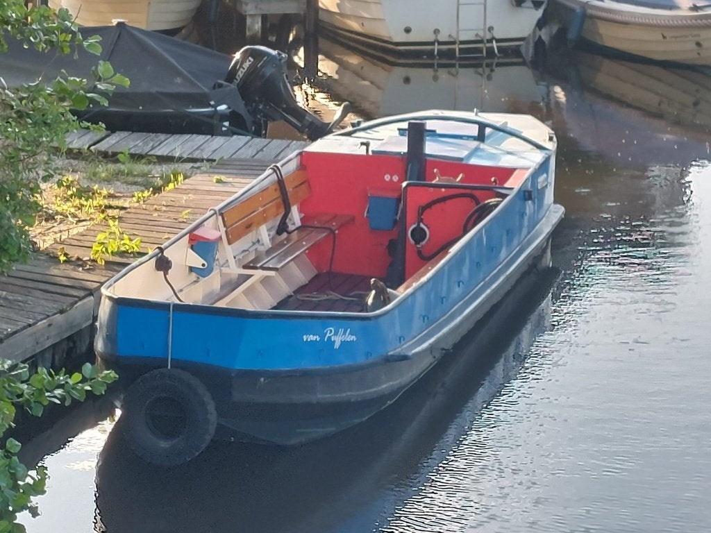Stalen sloep/vlet/grachtenboot, Watersport en Boten, Sloepen, Gebruikt, Staal, Binnenboordmotor, Diesel