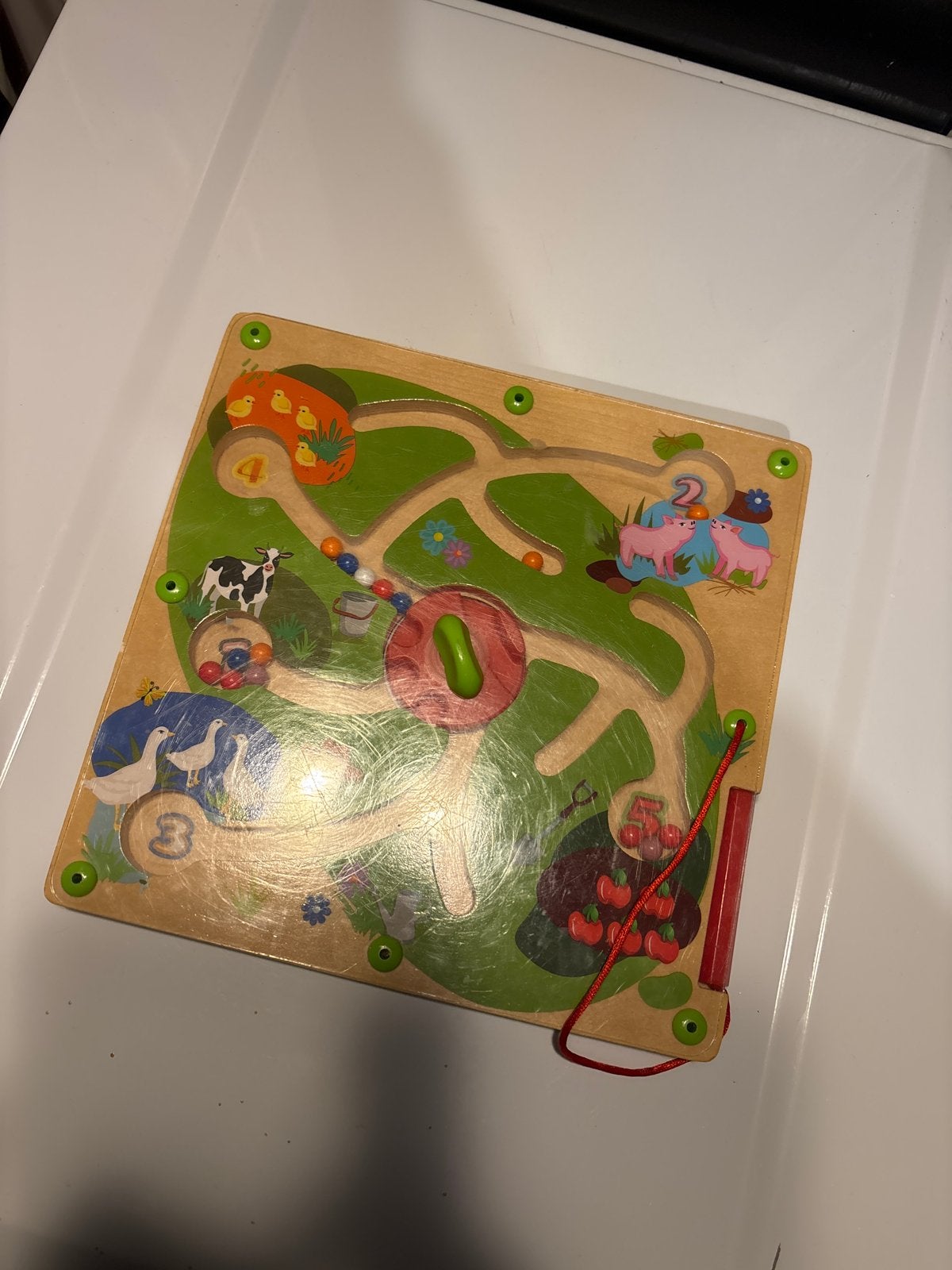 Houten kralen doolhof boerderij thema, Ophalen of Verzenden, Gebruikt, Overige typen