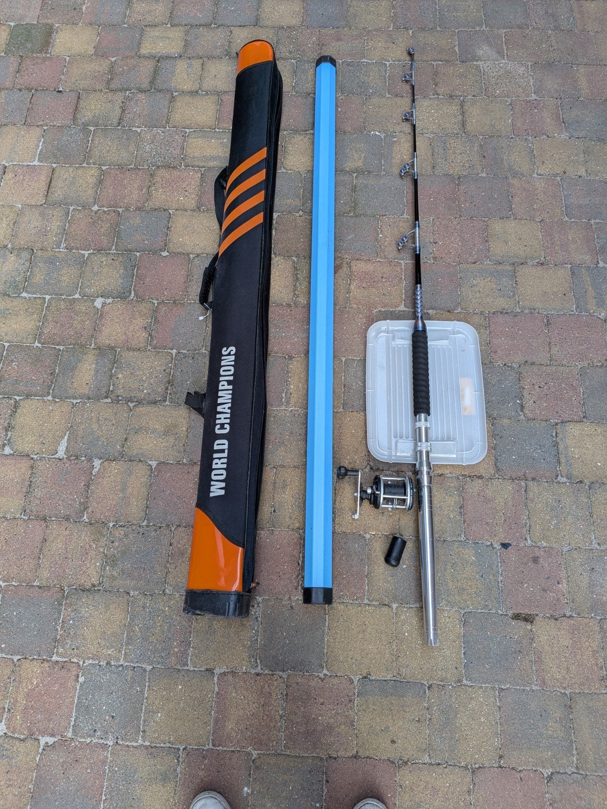 Kona Bigfoot 80 hengel met Sea Captain 300 molen, Watersport en Boten, Ophalen