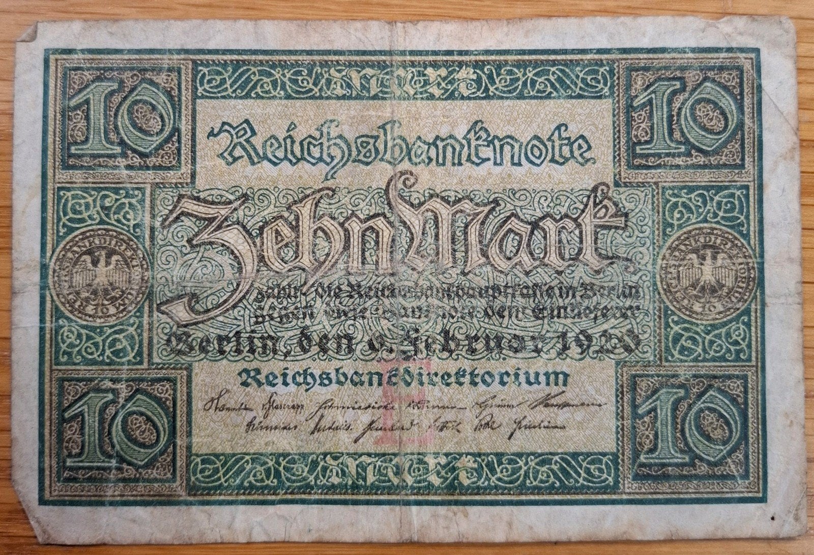 62# Duitsland 10 Reichsmark 1920 P67, Ophalen of Verzenden, Duitsland