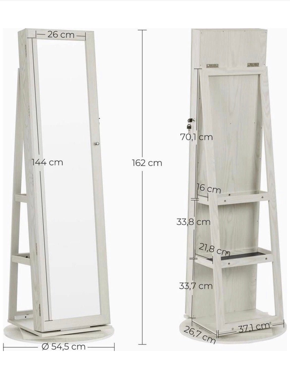 Sieraden kast met spiegel en opbergruimte, zo goed als nieuw, Ophalen, Minder dan 50 cm, Zo goed als nieuw, 150 tot 200 cm