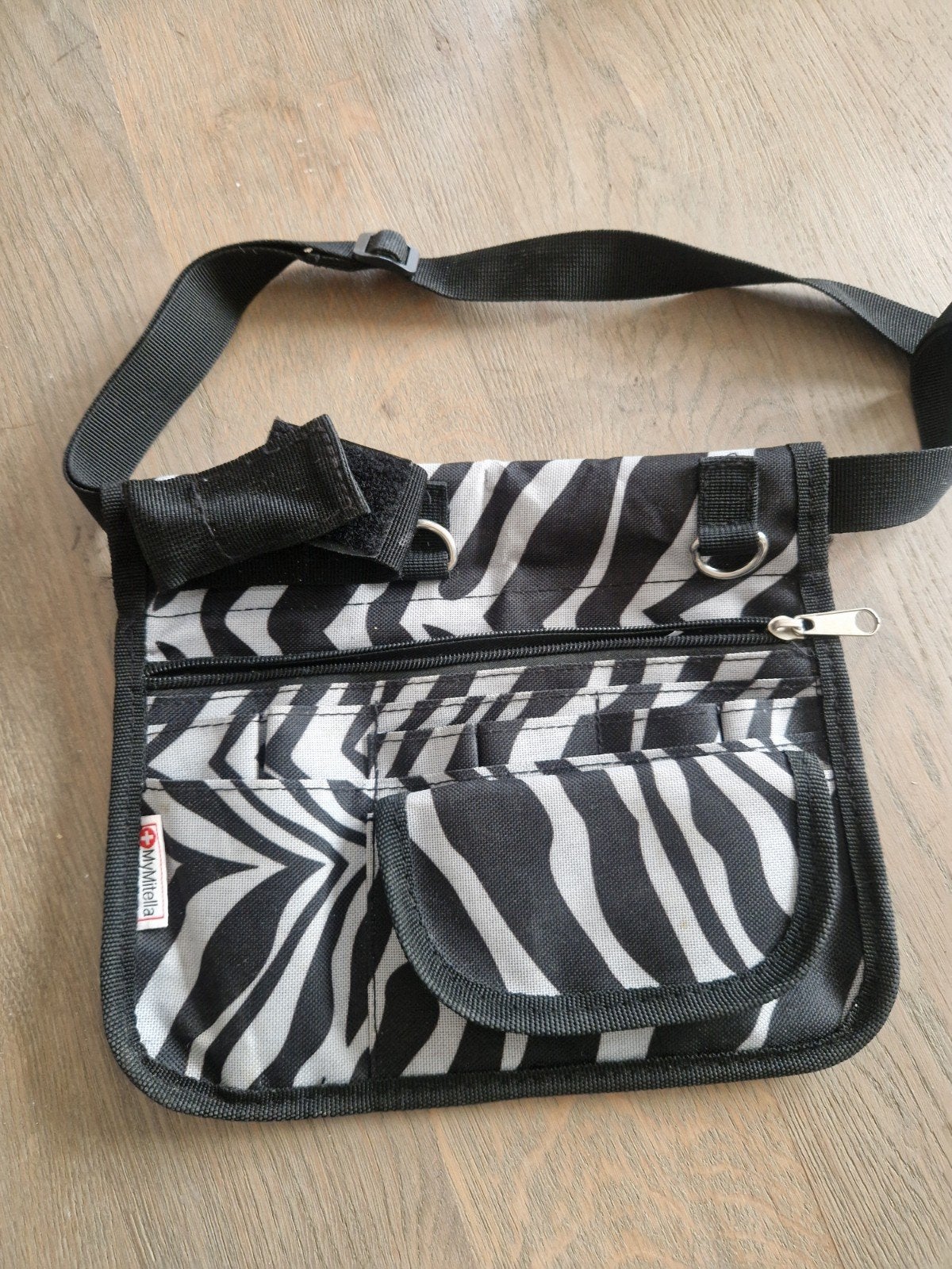 Mymitella zebraprint werktasje, Ophalen of Verzenden, Zo goed als nieuw, Zwart, Schoudertasje