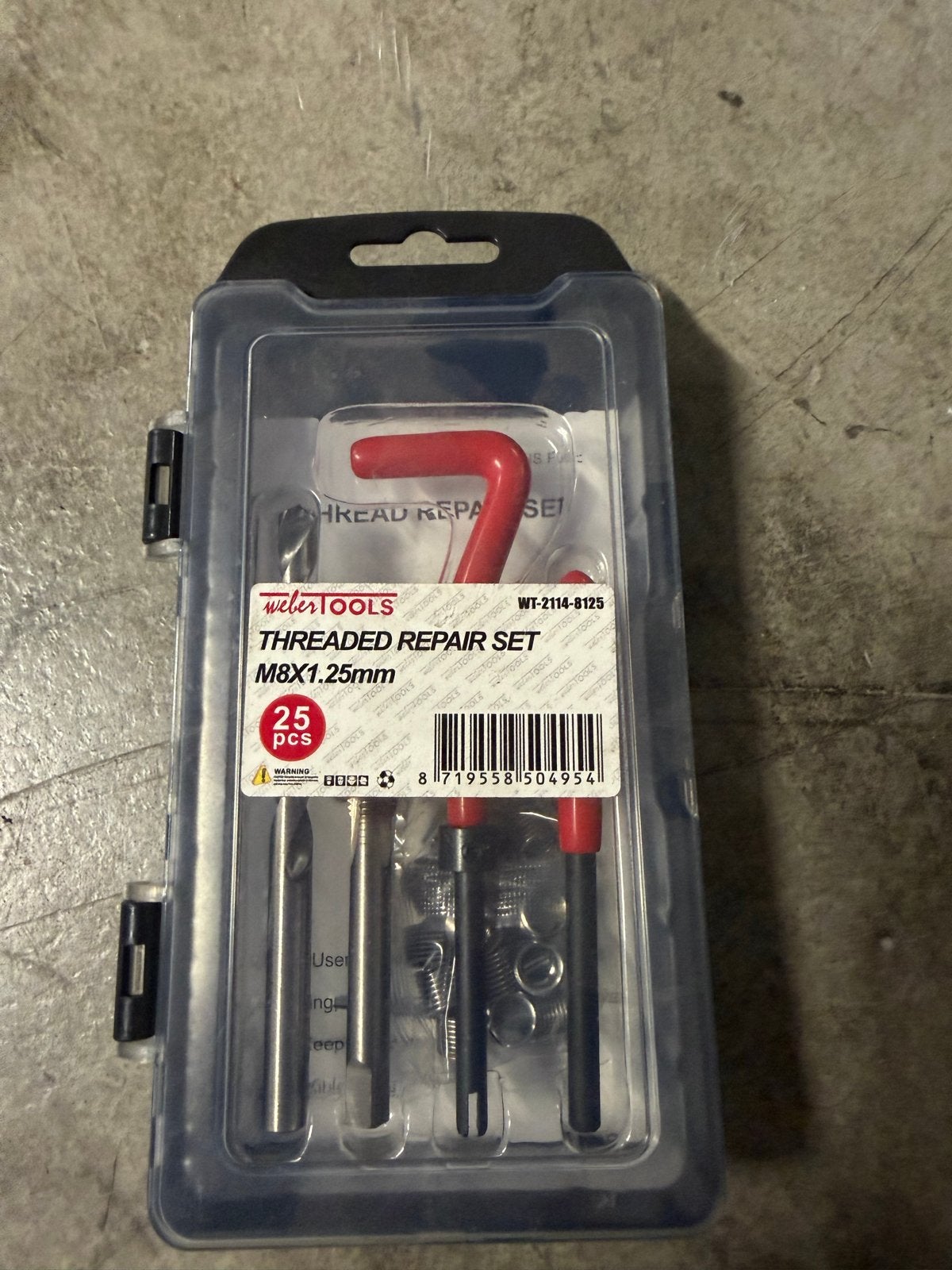 Weber Tools Draadreparatieset M8x1.25mm - 25 stuks, Ophalen of Verzenden, Nieuw, Overige typen, Overige merken