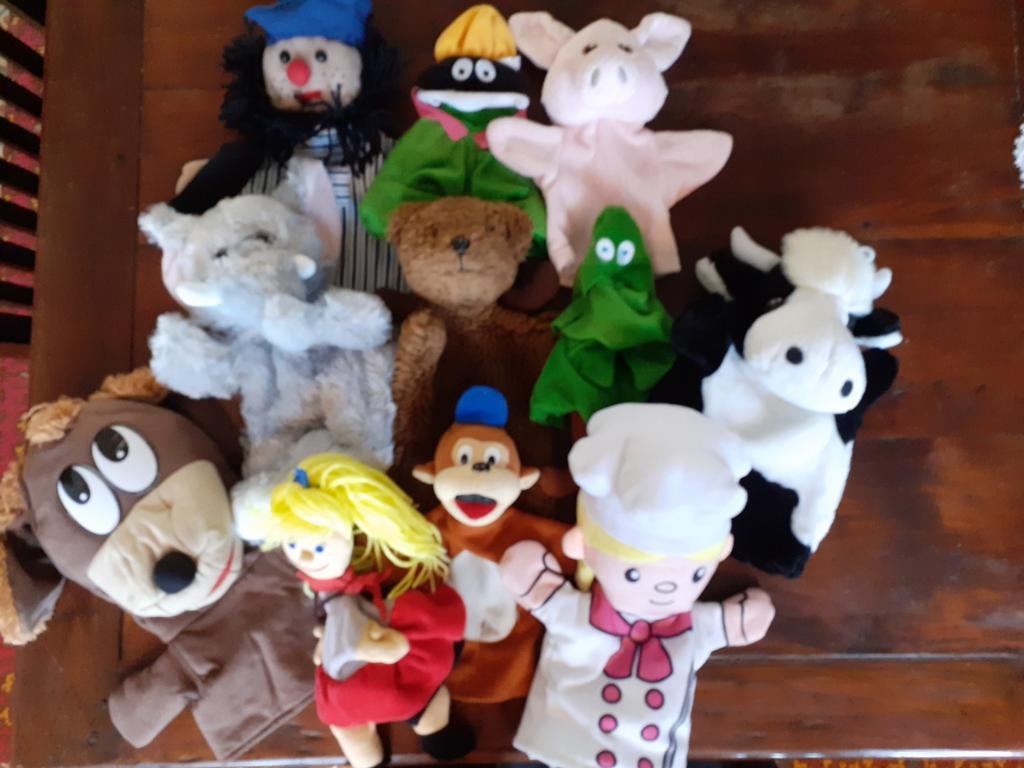 Zachte handpoppen poppenkastpoppen ( B ), Ophalen of Verzenden, Zo goed als nieuw, Pop