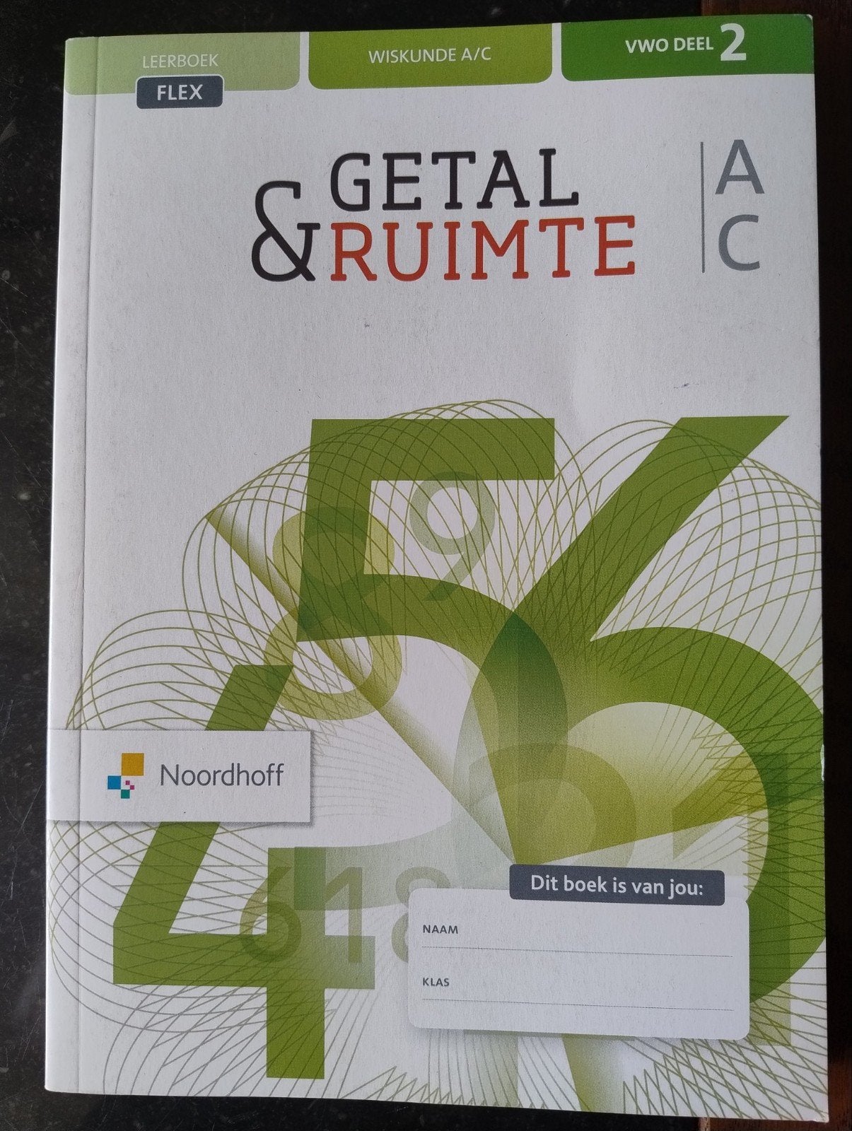 Getal & Ruimte VWO deel 2 Wiskunde A/C Leerboek Flex, Boeken, Ophalen of Verzenden, Zo goed als nieuw, VWO, Wiskunde A
