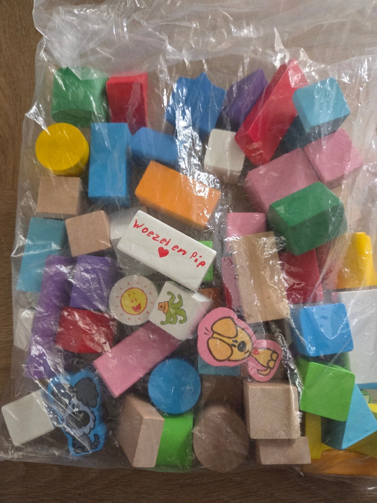 Te koop woezel en pip houte blokken, Ophalen of Verzenden, 10 tot 50 stukjes, Zo goed als nieuw