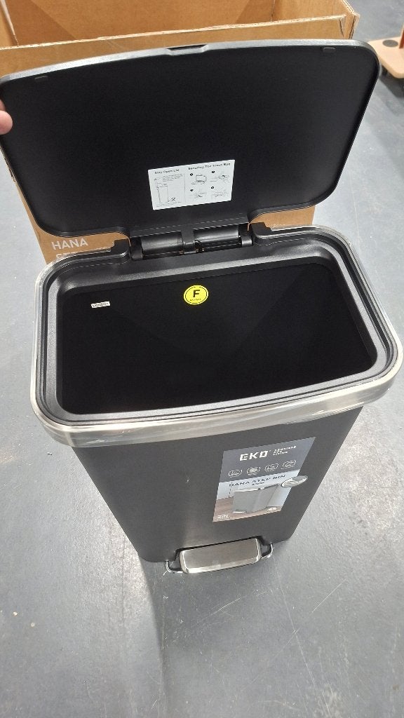EKO HANA Pedaalemmer prullenbak afvalbak zwart 45 liter, Ophalen, Overige materialen, Met pedaal, .
