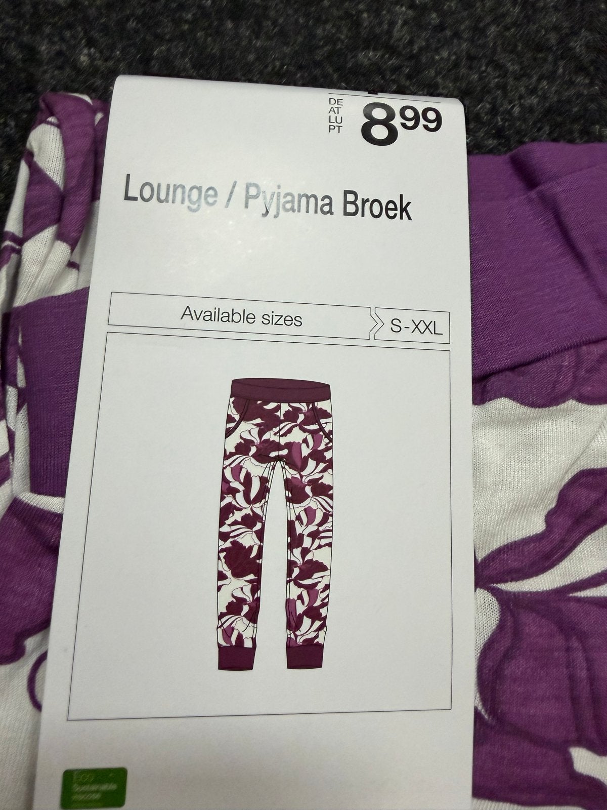 Zeeman Lounge/Pyjama Broek Maat S - Paars/Wit Bloemenprint, Kleding | Dames, Ophalen of Verzenden, Nieuw, Maat 36 (S)
