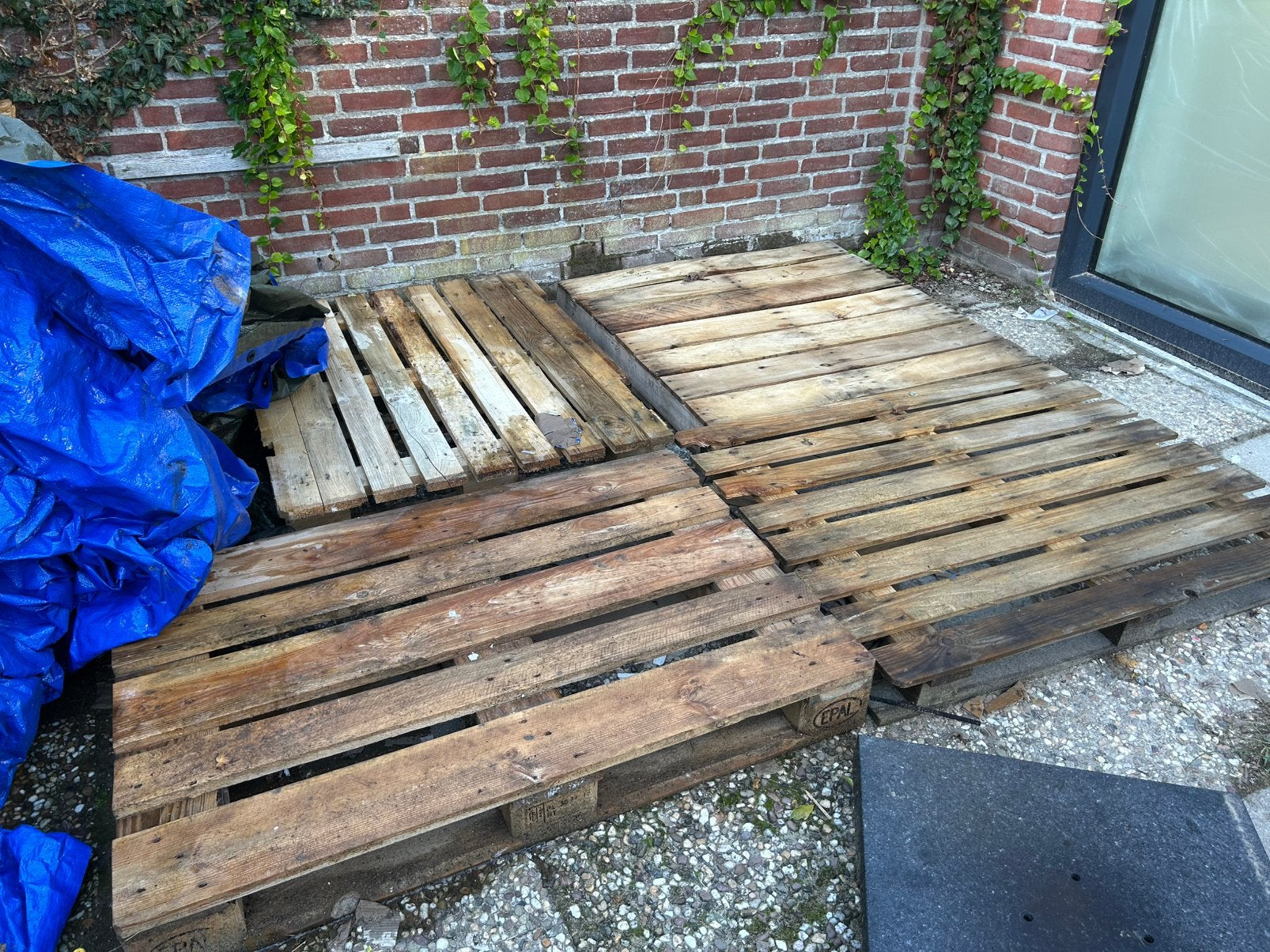 Houten pallets 6 stuk, Ophalen, Gebruikt, Pallet, Minder dan 200 cm