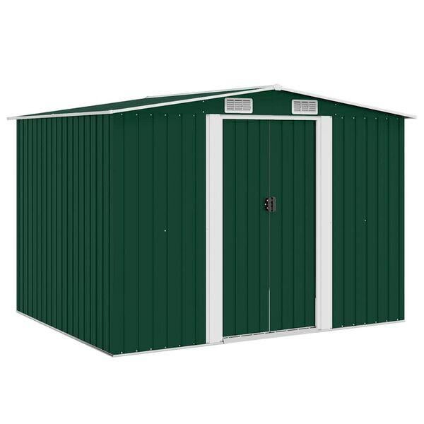 Schuur van verzinkt staal, kleur groen nieuw in 2 dozen., Tuin en Terras, Tuinhuizen, Schuur, Nieuw, Zonder ramen, Metaal