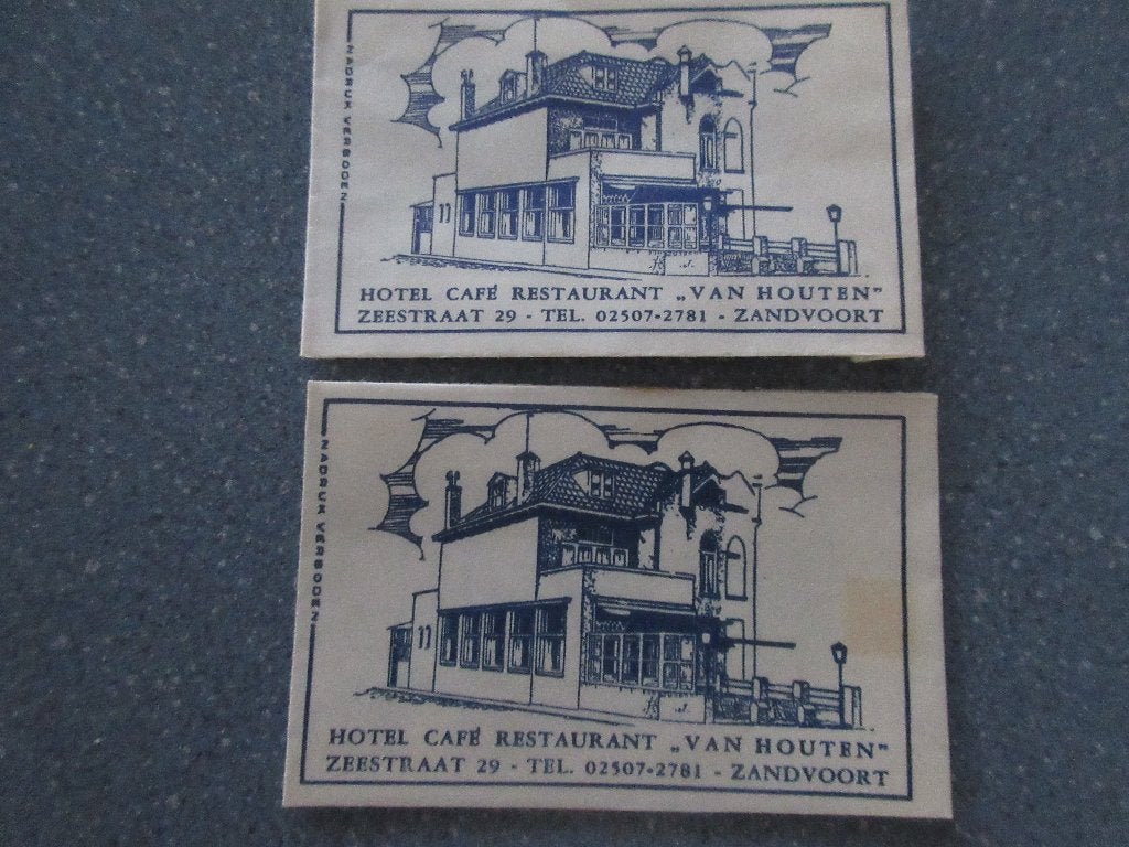 2 x Zandvoort, hotel-café-rest. Van Houten, Verzenden, Nederland