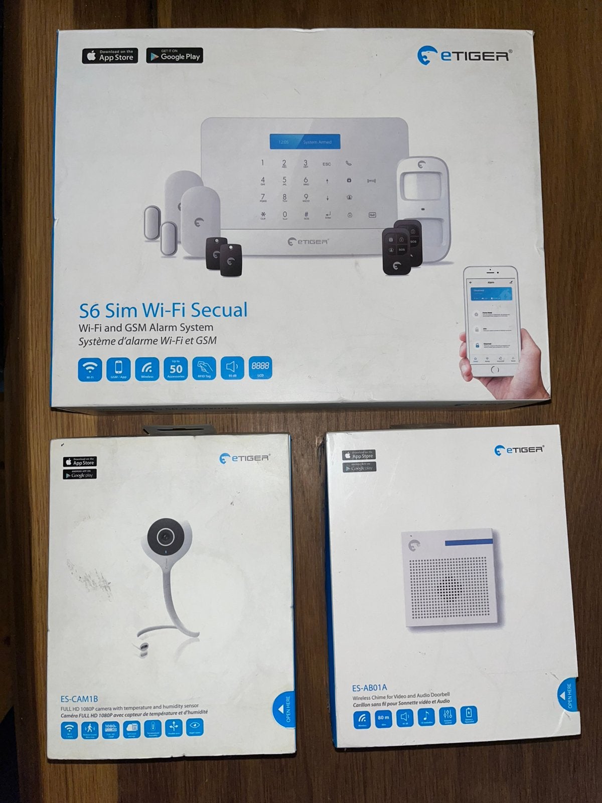 Compleet eTiger S6 alarmsysteem + videodeurbel en camera, Beweging, Draadloos, Nieuw, Ophalen of Verzenden