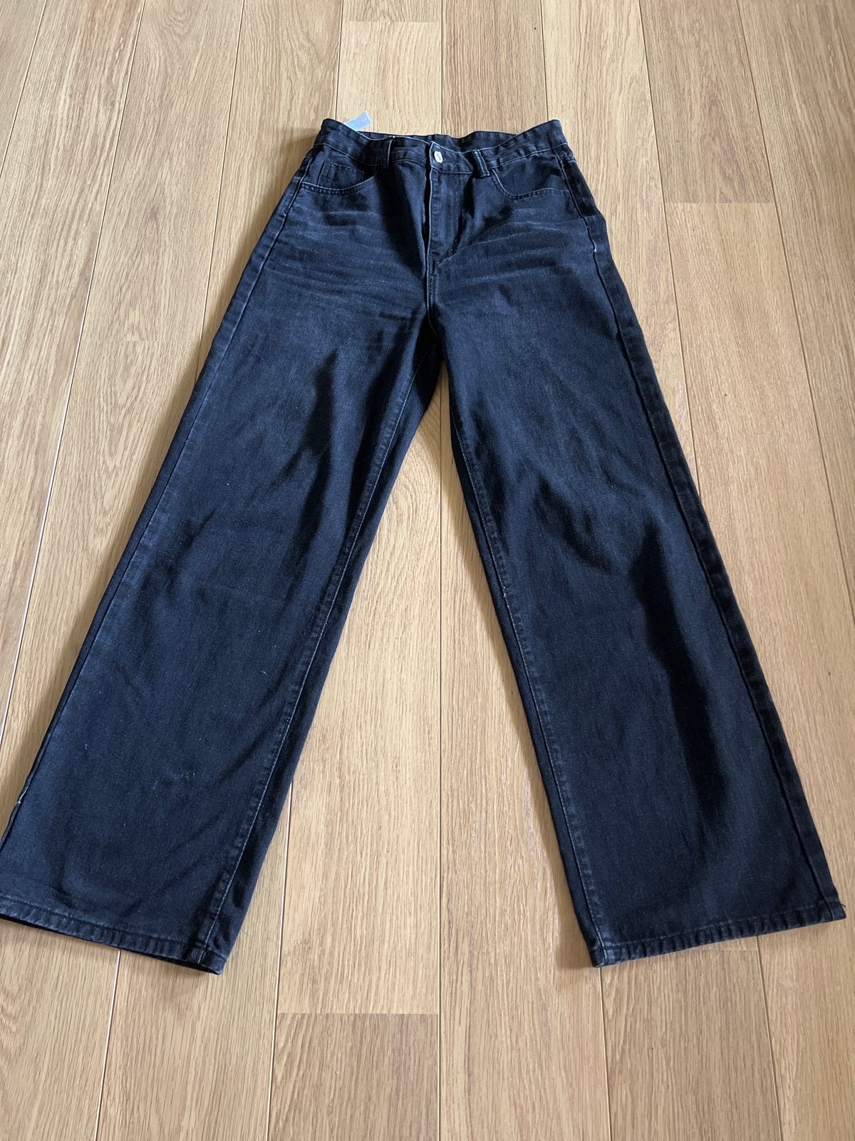 Shein zwarte wide leg jeans maat W28/W29 (confectie 36), Ophalen of Verzenden, Zo goed als nieuw, Zwart, W28 - W29 (confectie 36)