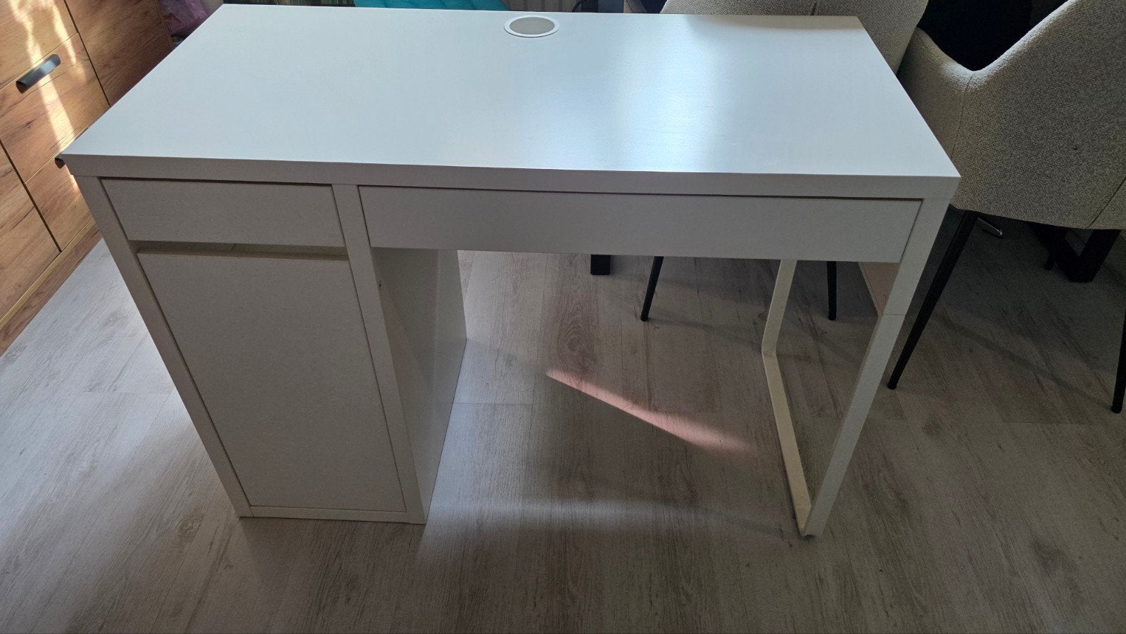 Ikea micke bureau wit, Met lades, 105 cm, Gebruikt, Kinderbureau