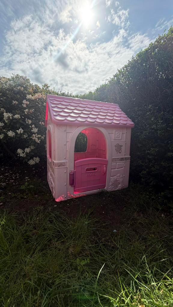 Roze speelhuisje., Kinderen en Baby's, Speelgoed | Buiten | Speelhuisjes, Ophalen, Gebruikt, Kunststof