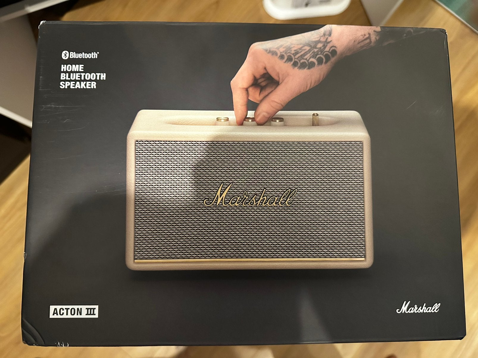 Marshall Acton III cream home bluetooth speaker zgan
