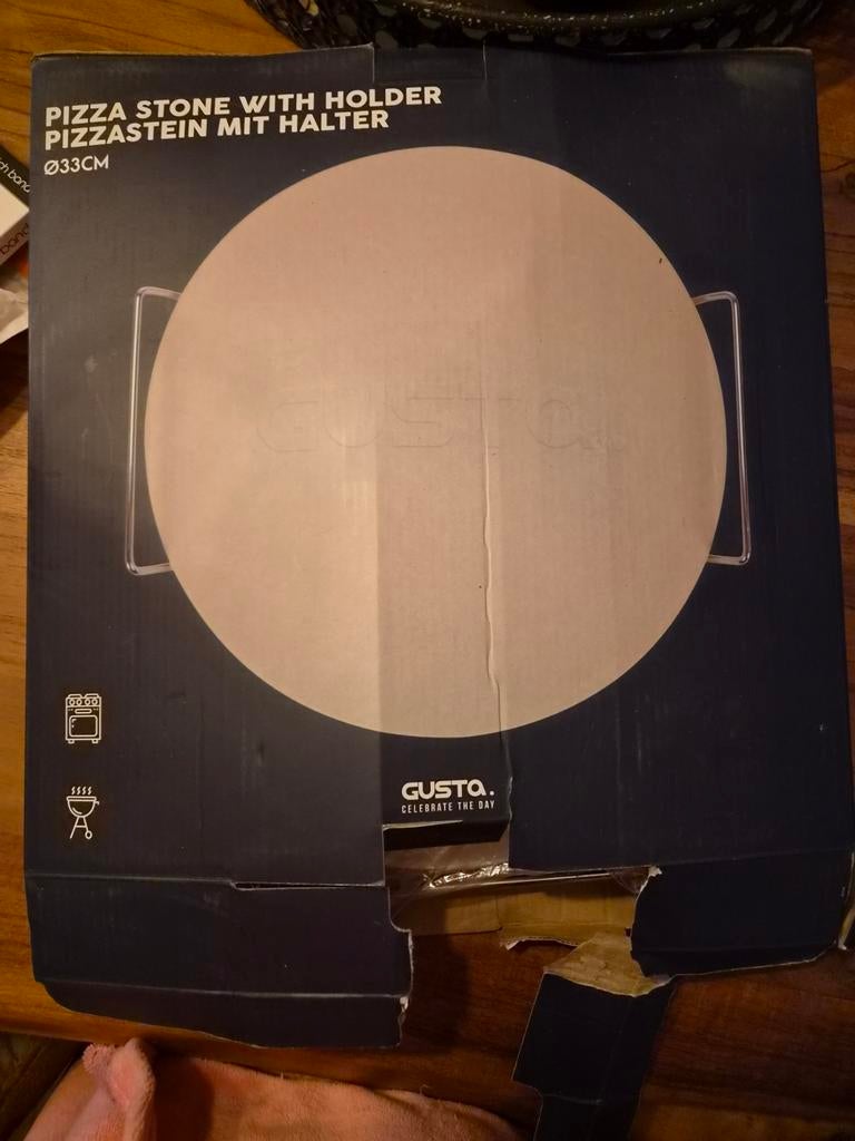 Pizzasteen voor oven of skottelbraai - Nooit gebruikt!, Overige typen, Nieuw, Gusta, Steen/keramiek