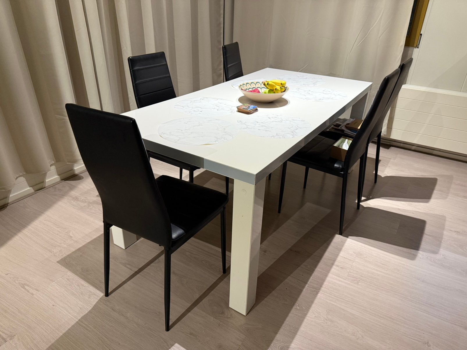 Set - dinibg table with 6 chairs, Huis en Inrichting, Ophalen, 50 tot 100 cm, Zo goed als nieuw, 150 tot 200 cm