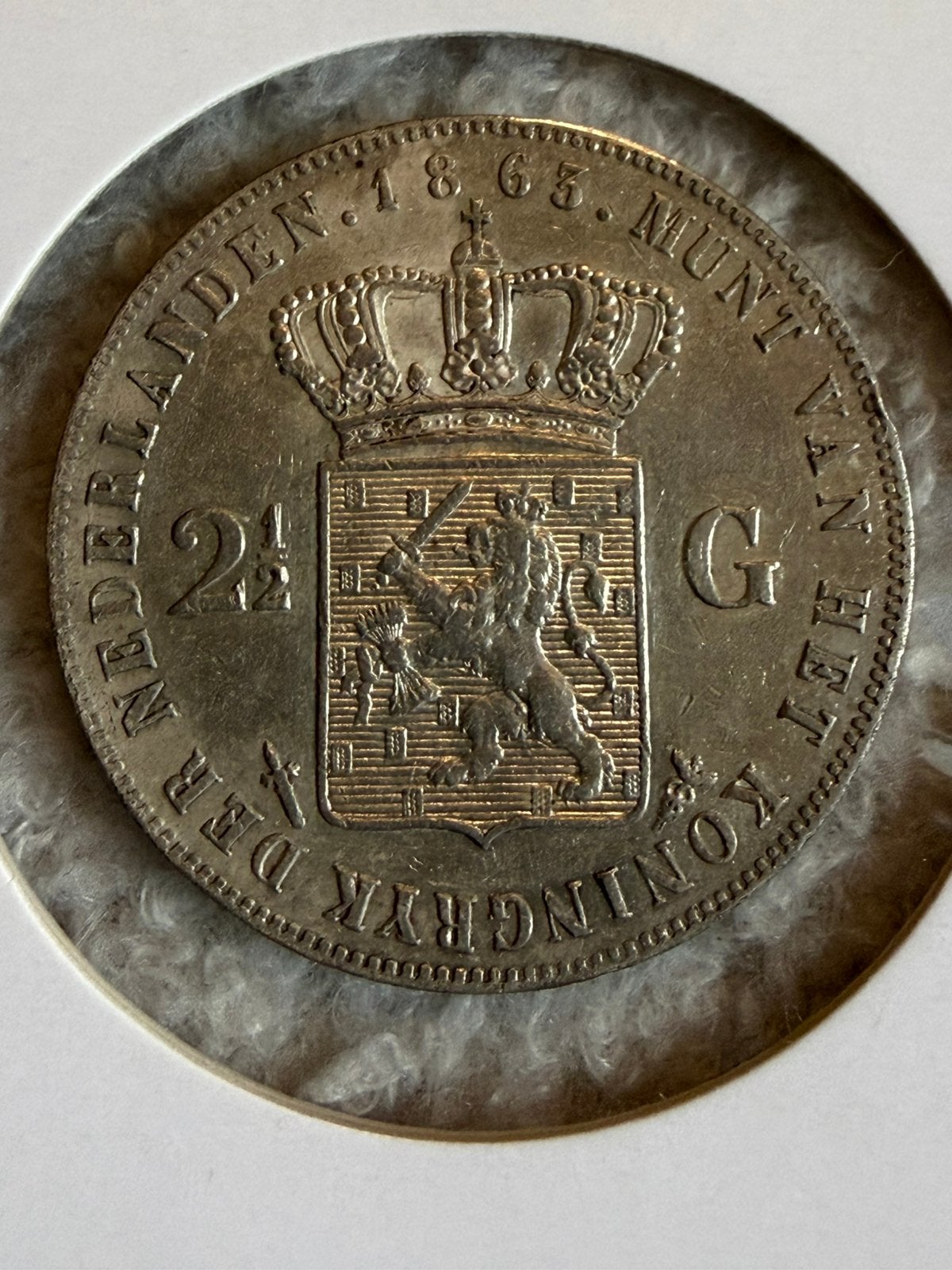 Zeer zeldzame 1863 rijksdaalder Willem III, Postzegels en Munten, Munten | Nederland, Koning Willem III, Zilver, Ophalen of Verzenden