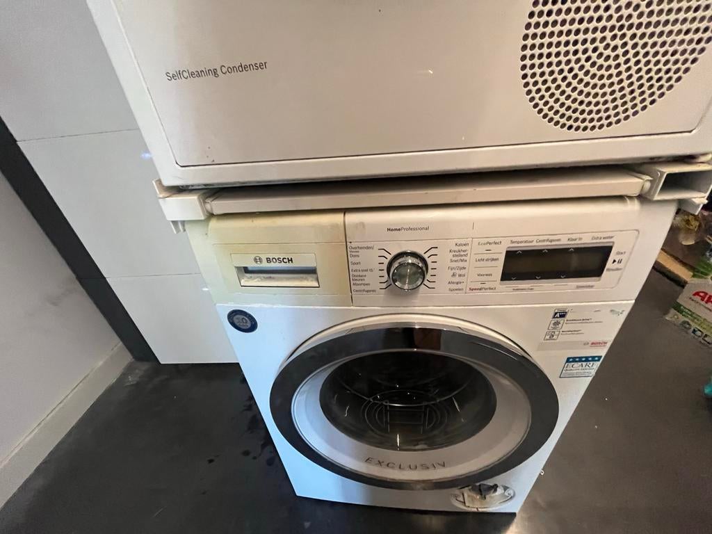 Bosch Wasmachine en Droger Set, Ophalen, 6 tot 8 kg, Zo goed als nieuw, 85 tot 90 cm