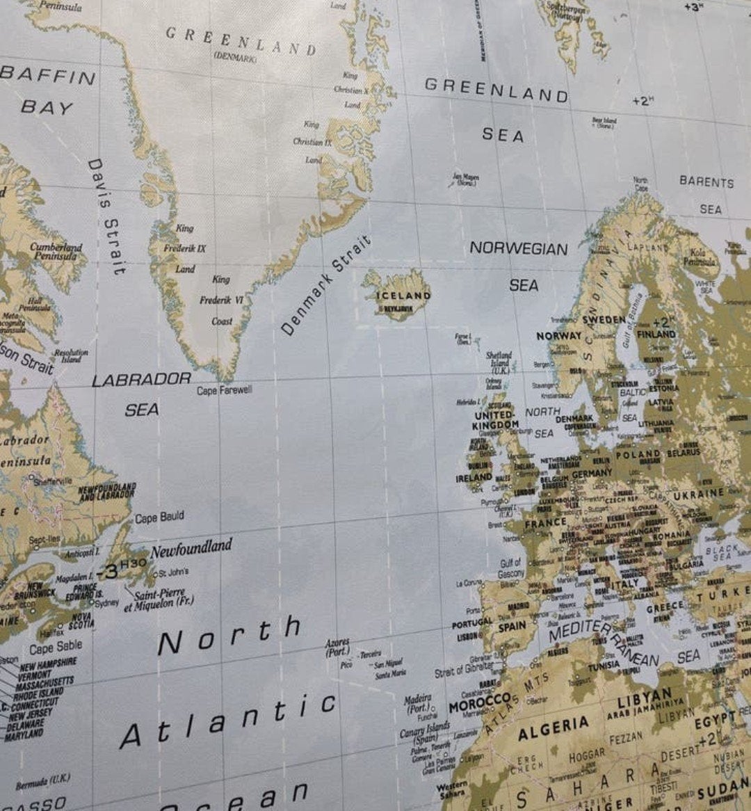 Ikea PREMIÄR landkaart wereld (canvas), Ophalen, Gebruikt